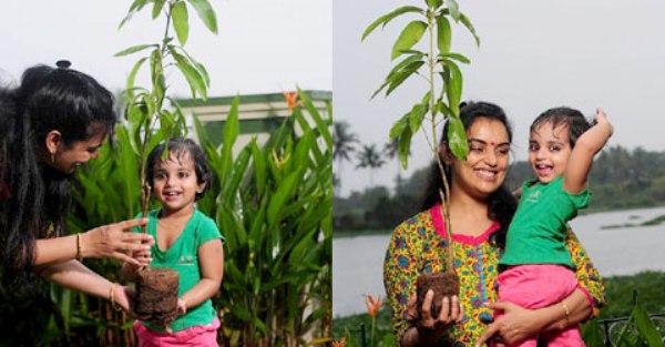 Swetha Menon and Sabaina with 'My Tree Challenge'